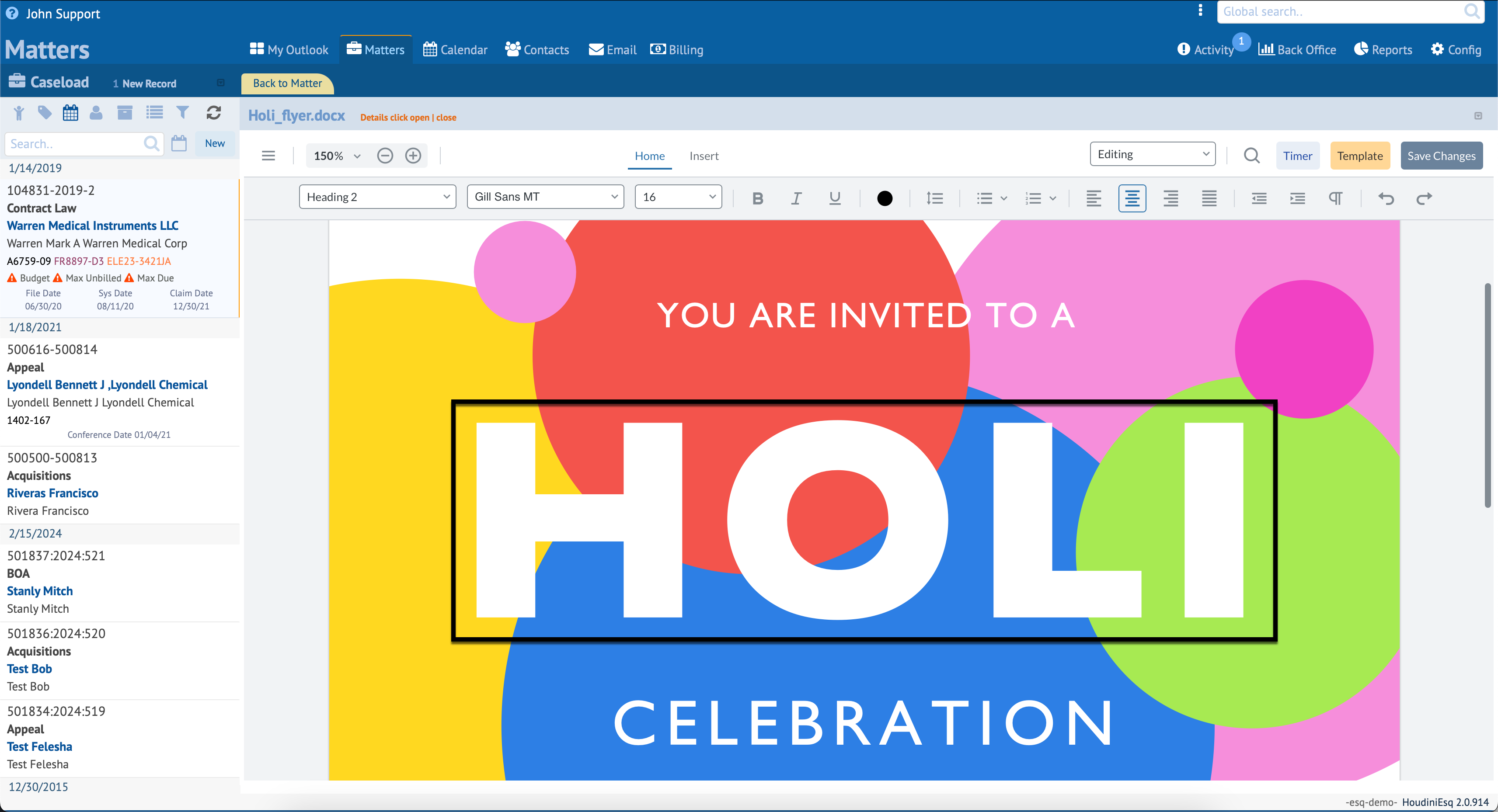 Editing PDF and Word files in HoudiniEsq