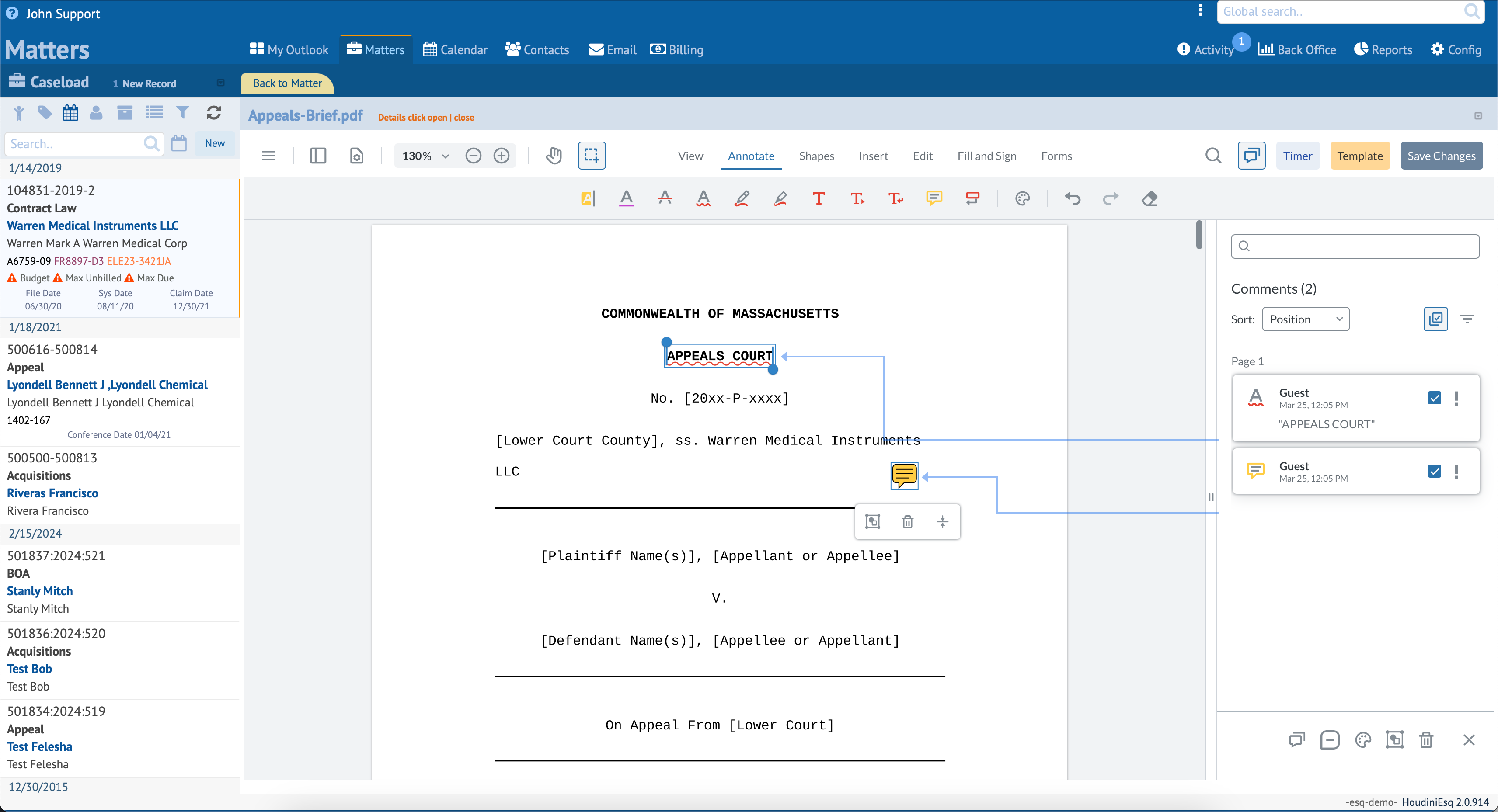 Editing Word and PDF files in HoudiniEsq